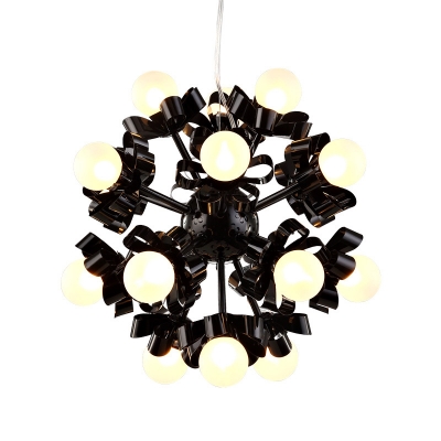 Sputnik Office Hanging Chandelier Industrial Metallic 18-Bulb Black Finish LED Suspension Light