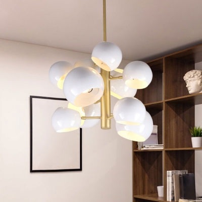 Nordic Bubble Ceiling Chandelier Iron 10 Bulbs Living Room Hanging Light in White