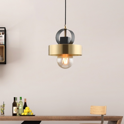 Round Hanging Pendant Post Modern Metal 1-Light Gold Finish Ceiling Suspension Lamp for Bedroom