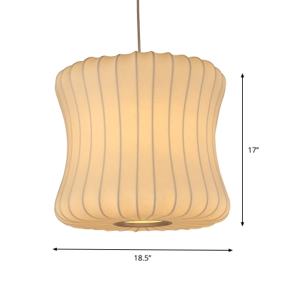 Curvaceous Drum Bistro Hanging Light Contemporary Fabric 1-Light 14.5