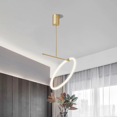 Gold Loop Pendulum Light Simple LED Acrylic Hanging Ceiling Lamp for Dining Room