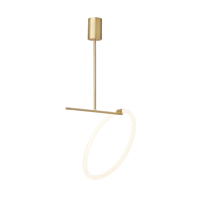 Gold Loop Pendulum Light Simple LED Acrylic Hanging Ceiling Lamp for Dining Room