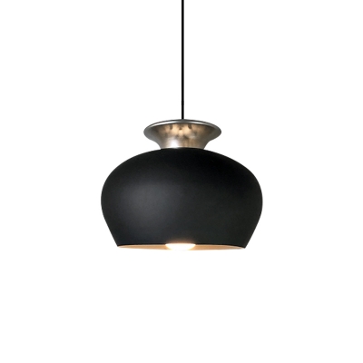 Industrial Cup Shaped Drop Light 1 Head Aluminum Hanging Ceiling Lamp in Black/White/Gold over Table