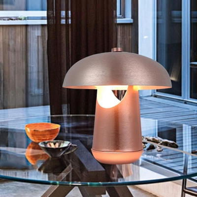 Modernism Bowl Night Table Light Metal Dining Table LED Nightstand Lamp in Rose Gold/Bronze