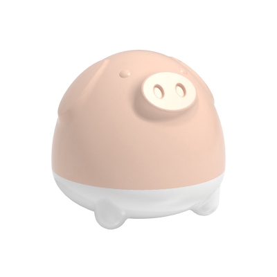 Snoring Pig Shape Rechargeable Night Light Cartoon Silica Gel LED Bedroom Night Lamp in White/Pink/Yellow