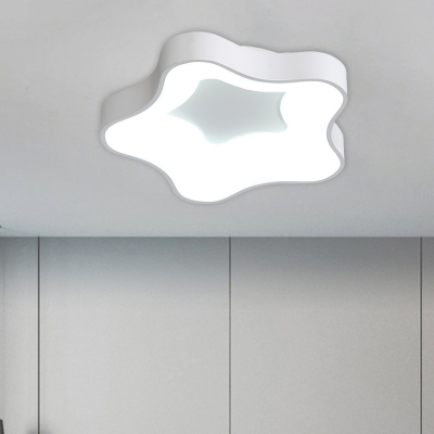 Acrylic Star Flushmount Lighting Modern LED Ceiling Mount Light Fixture in Grey/White for Bedroom