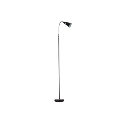 Cone Floor Stand Light Modern Metal 1 Light Living Room Standing Lamp in Black with Plug In Cord