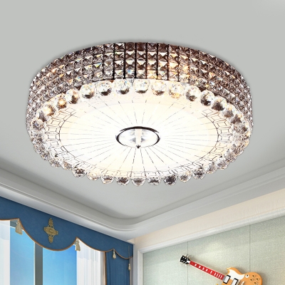 4/10-Bulb Round Ceiling Flush Modernist Silver/Gold Crystal Orb Flush Mount Light Fixture, 16