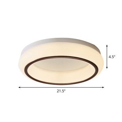 Doughnut Bedroom Flushmount Light Acrylic LED Modernist Flush Ceiling Lamp in White
