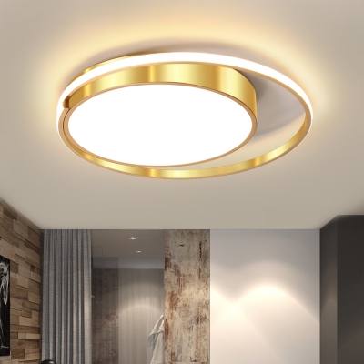 Gold Drum Shaped Ceiling Mount Contemporary 16.5