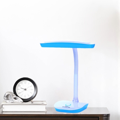 Plastic Rectangular Table Lighting Contemporary LED Reading Book Lamp in Pink/Blue with Plug In Cord