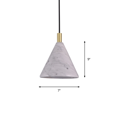 Cement Conical Hanging Lighting Modernist 1 Head White LED Pendant Ceiling Lamp for Restaurant