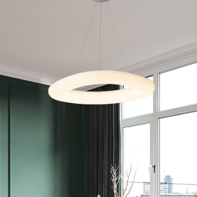 Doughnut Acrylic Suspension Light Simple LED White Hanging Ceiling Lamp for Restaurant