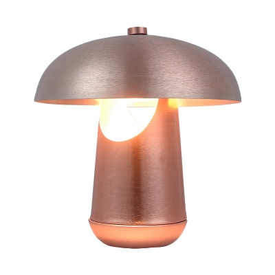 Modernism Bowl Night Table Light Metal Dining Table LED Nightstand Lamp in Rose Gold/Bronze