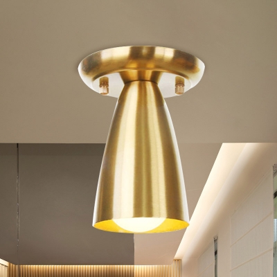 ube Metallic Flush Mount Lighting Industrial 1 Light Hallway Flush Ceiling Lamp Fixture in Gold