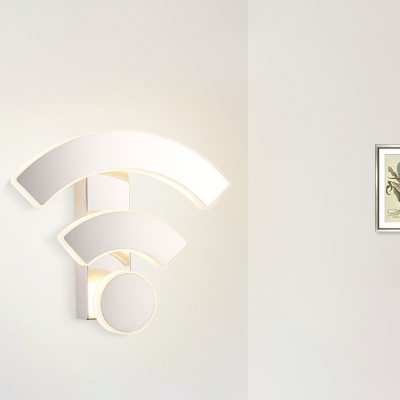 White WIFI-Like Sconce Light Fixture Nordic LED Acrylic Wall Mounted Lamp in White/Warm Light