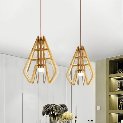 Dining Room LED Ceiling Pendant Postmodern Gold Hanging Lamp with Tapering Metal Frame