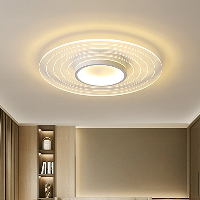 Disk Flush Mount Lighting Modern Acrylic LED White Flush Lamp Fixture in Warm/White Light for Bedroom, 16.5