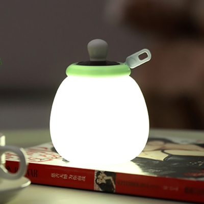 Feeding Bottle Bedroom Night Light Silica Gel LED Creative Night Table Lamp in White and Pink/Green