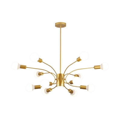 Metallic Sputnik Ceiling Chandelier Modernist 6/8/12 Bulbs Gold Finish Pendant Light Fixture
