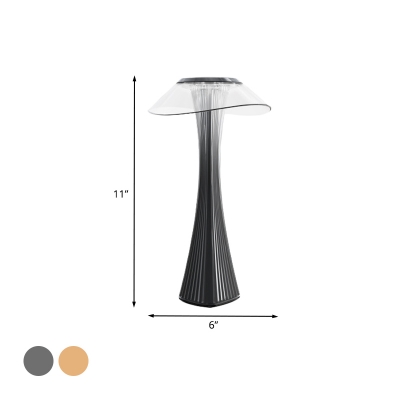 Slim Night Table Lamp Contemporary Acrylic Grey/Rose Gold Touch Control LED Desk Light for Bedroom