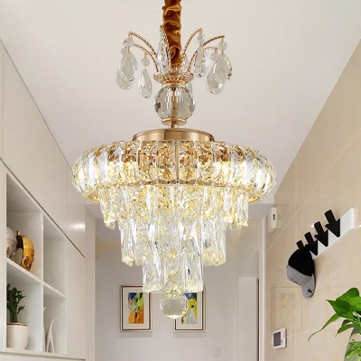 Tiered Kitchen Chandelier Lamp Contemporary Clear Cut Crystal 12