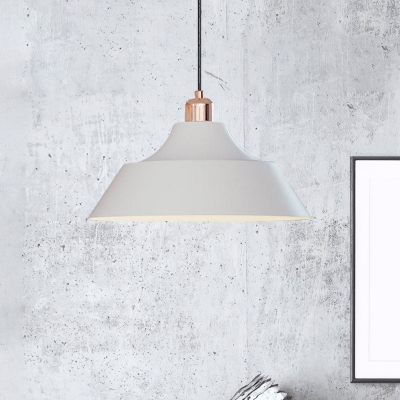 White Barn Pendant Lighting Minimalist 1 Head Iron Ceiling Suspension Lamp over Dining Table