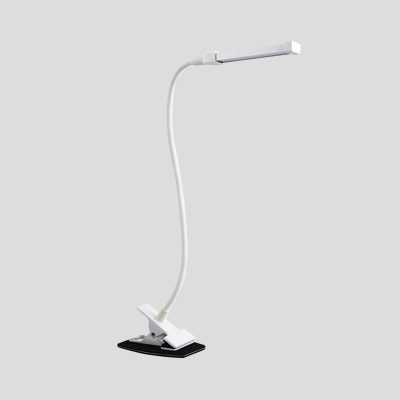 White/Black Linear Clip on Reading Light Minimalism LED Metal Flexible Task Lamp with Switch