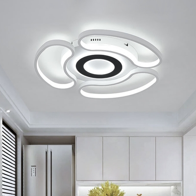Acrylic Arced Ring Flush Lighting Modernism LED White Flush Mounted Lamp in Warm/White Light