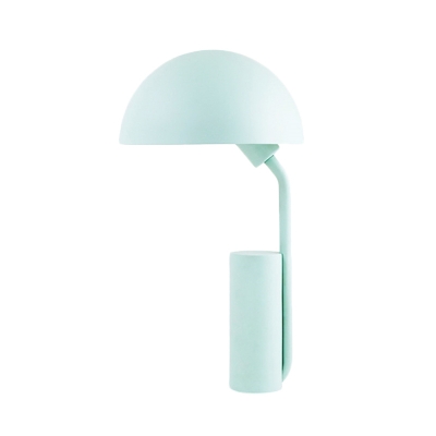 1 Bulb Living Room Table Lighting Macaron Black/Light Green Finish Desk Lamp with Dome Iron Shade