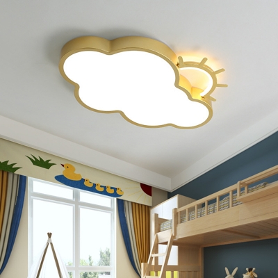 Acrylic Cloud Flush Mount Spotlight Creative LED Ceiling Lamp in Gold for Bedroom