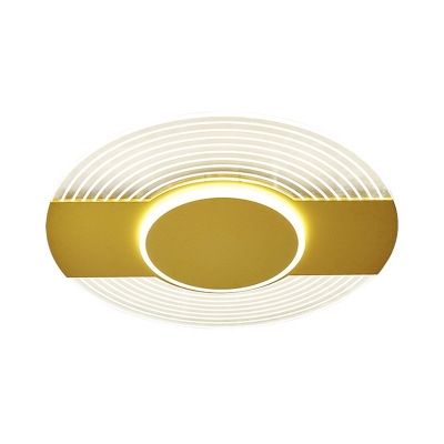 Acrylic Disk Flush Mounted Light Modern LED Flush Ceiling Lamp Fixture in Gold, Warm/White Light