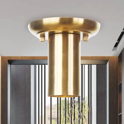 ube Metallic Flush Mount Lighting Industrial 1 Light Hallway Flush Ceiling Lamp Fixture in Gold