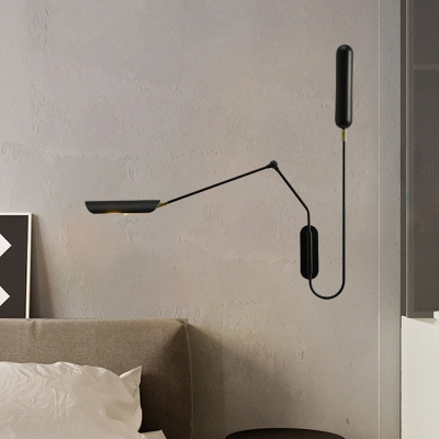 2 Lights Multi-Joint Folding Wall Lamp Modern Black Metal Sconce Lighting Fixture for Living Room