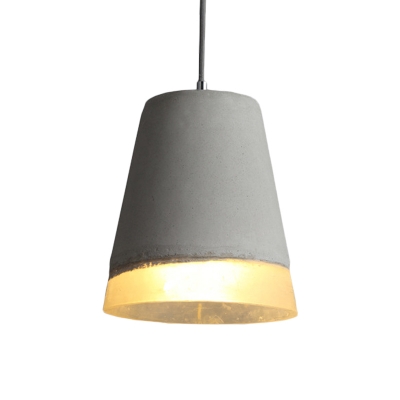 Industrial Bell Hanging Lighting 1 Light Cement Pendant Ceiling Lamp in Grey for Restaurant