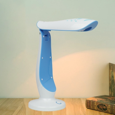 Macaron Vase Foldable Desk Light Plastic LED Office Reading Book Lamp in Blue/Pink/Green and White