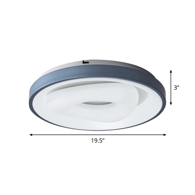 Modern LED Flush Lamp Fixture Blue and White Triangle/Bubble/Round Flush Mount with Acrylic Shade