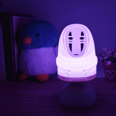 White Finish Anime Character Night Lamp Kids Style LED Plastic Night Table Light