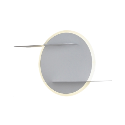 Acrylic Round Wall Sconce Lamp Modernist White/Grey LED Wall Mount Lighting with Support for Bedroom