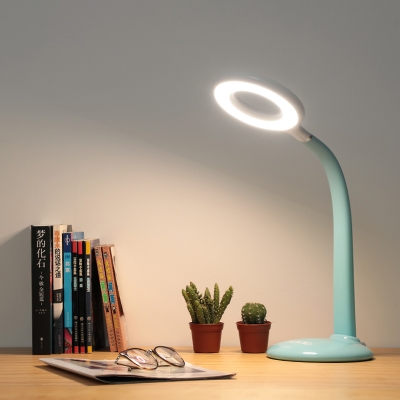 Plastic Ring Reading Book Light Macaron LED Blue Adjustable Task Lamp for Study Room