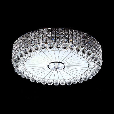 4/10-Bulb Round Ceiling Flush Modernist Silver/Gold Crystal Orb Flush Mount Light Fixture, 16