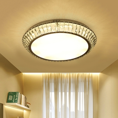 Loop Crystal Rectangle Flush Light Modern LED Living Room Flushmount in Chrome, 23.5