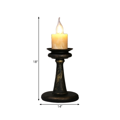 Metal Brass/Bronze Desk Lighting Candelabra 1-Head Factory Table Lamp with Column Base for Bedroom