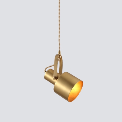 Metal Grenade Adjustable Ceiling Pendant Post-Modern Single Brass Hanging Light Fixture in Brass