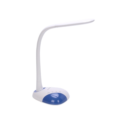 White and Blue Linear Desk Light Modernist LED Plastic Reading Book Lamp with Touching Switch