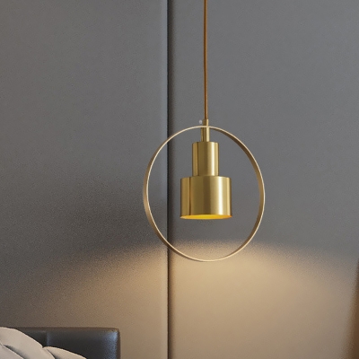 Grenade Bedside Down Lighting Pendant Vintage Metal 1 Bulb Brass Hanging Lamp Kit with Ring