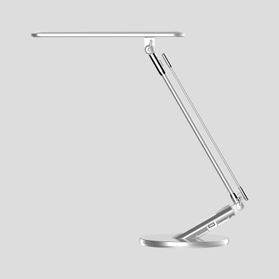 Linear Metallic Flexible Task Lighting Modern LED Silver Reading Lamp with USB Port