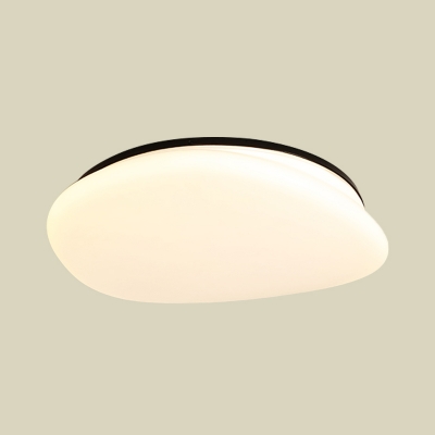 Modernist Stone Shaped Flush Light Acrylic Bedroom LED Ceiling Mounted Fixture in Black and White
