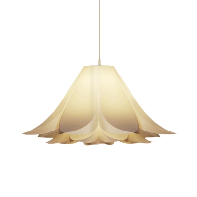 Single Bulb Bedroom Pendant Lighting Modernist White Suspension Lamp with Lily Acrylic Shade