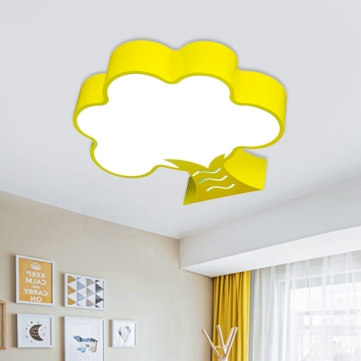 Blue/Red/Yellow Tree Flush Mount Lighting Modernist Acrylic LED Ceiling Mounted Fixture for Nursery
